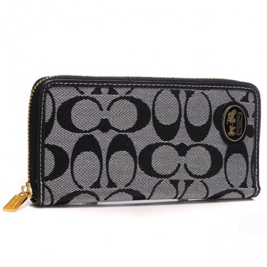 Coach Logo Large Grey Wallets ARM | Women